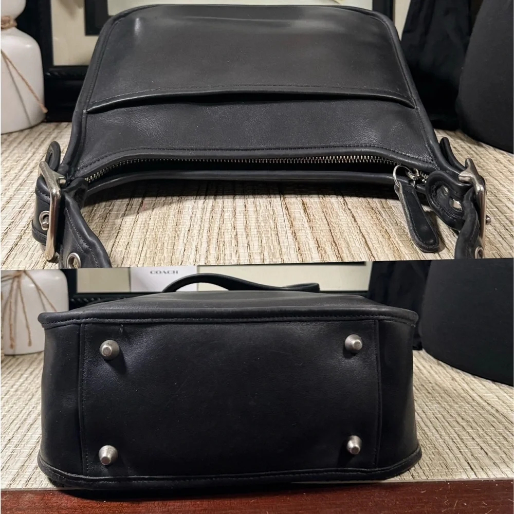 ❤️SOLD❤️Vintage Coach Black Legacy Zip Bag #9966 - Picture 6 of 10